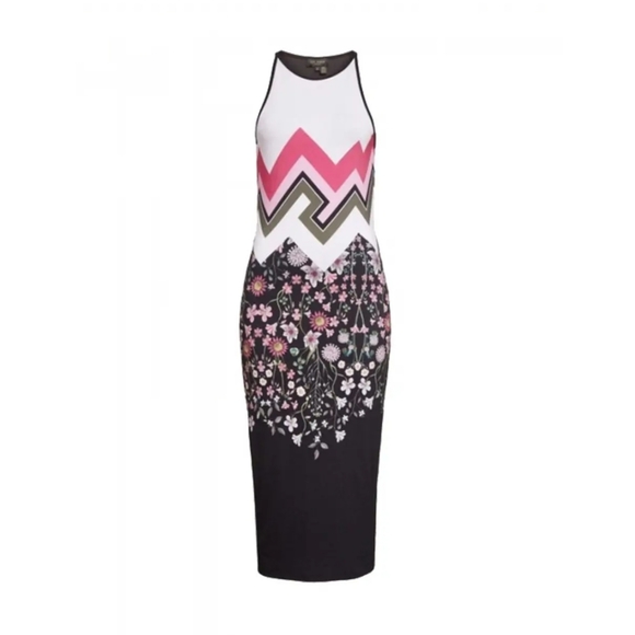 Ted Baker Seenaa Print Jersey Dress Sleeveless - Picture 2 of 7